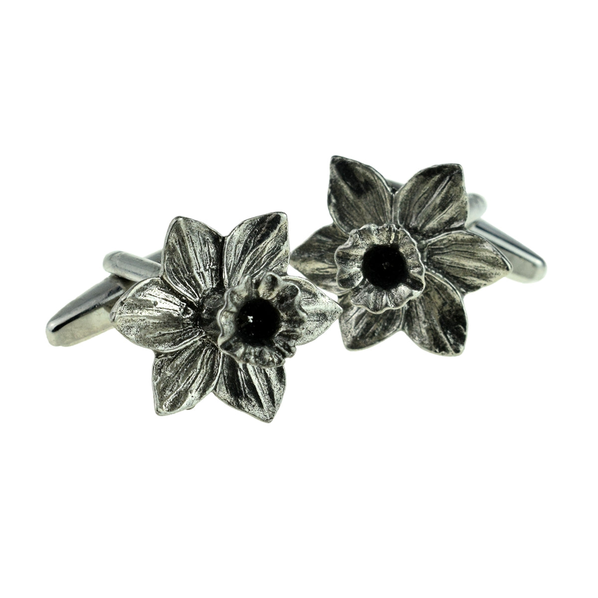 English Made Pewter Cufflinks Welsh Daffodil Flower | Ashton and Finch