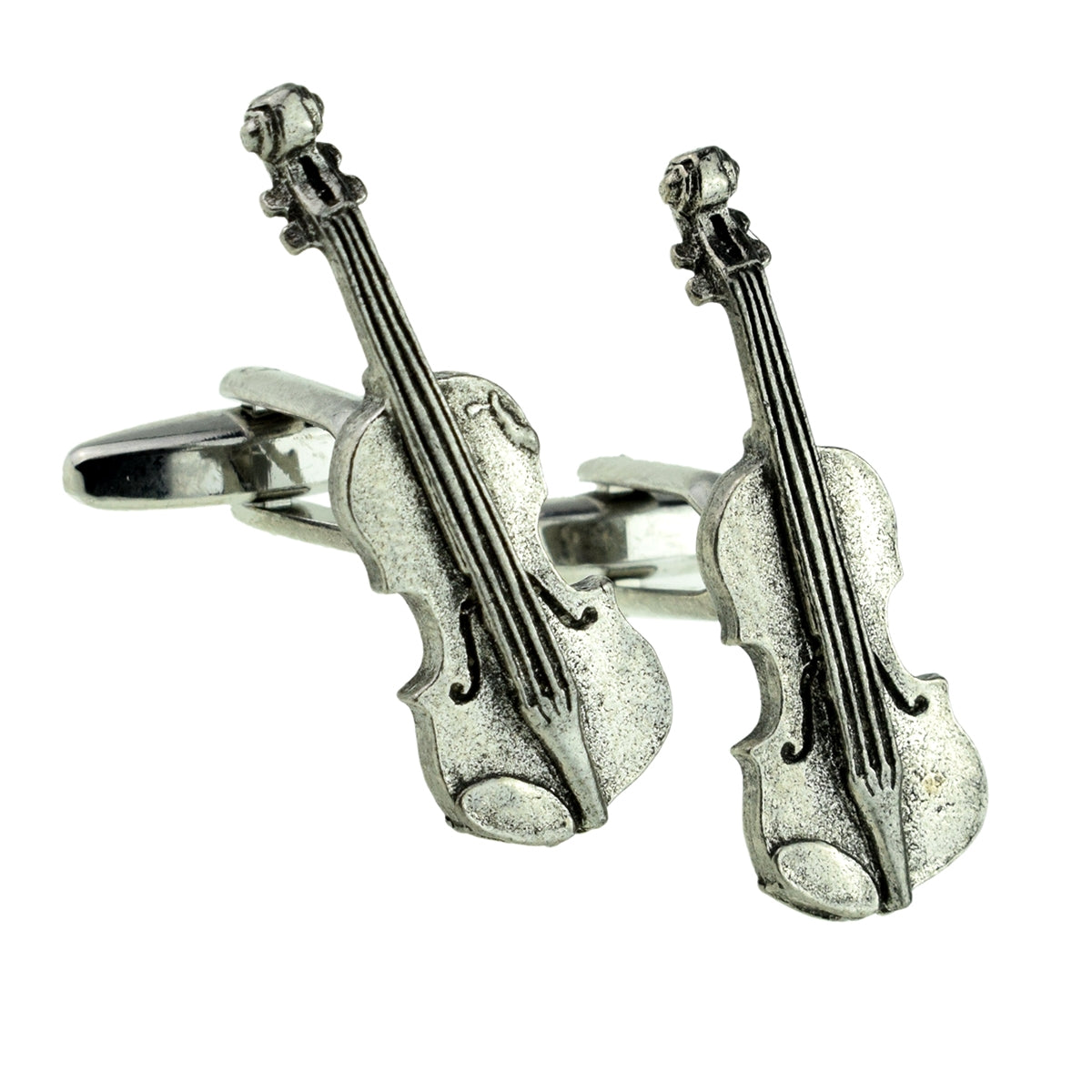 English Made Pewter Cufflinks Violin Music Instrument | Ashton and Finch