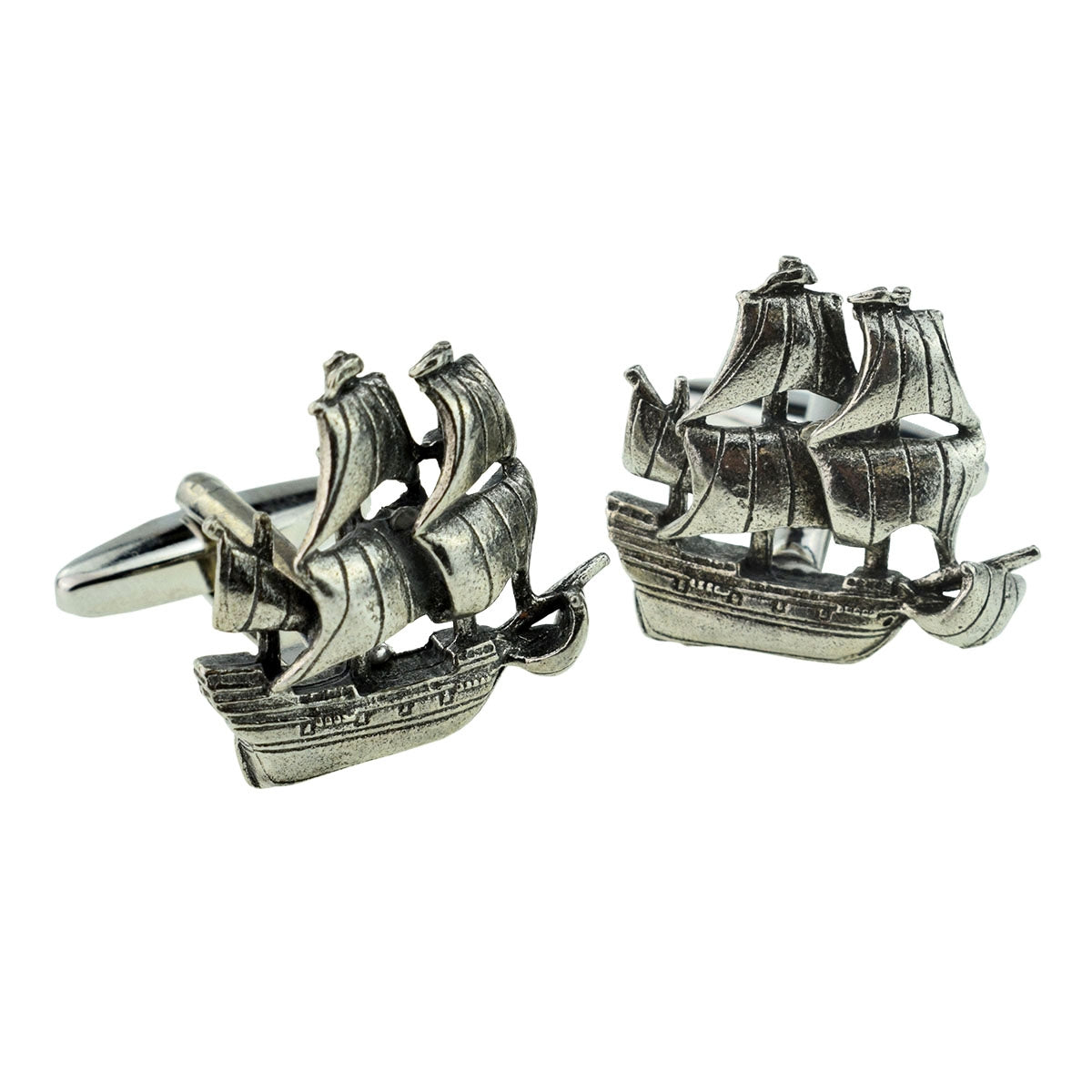 Tall Ship Design Pewter Cufflinks | Ashton and Finch
