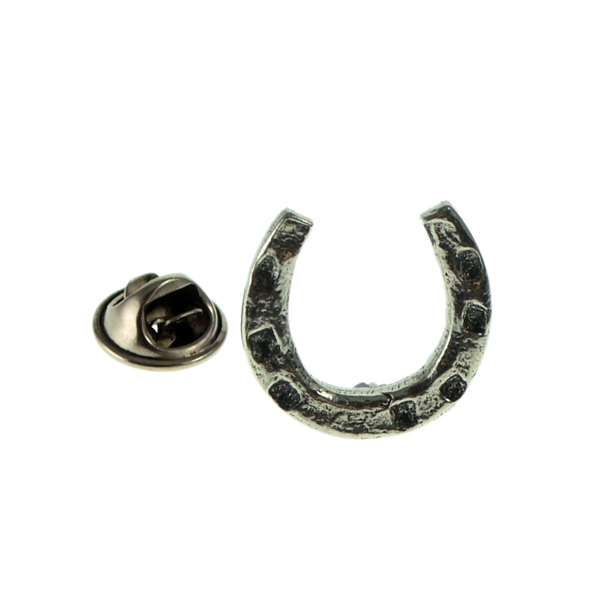 Horseshoe Equestrian Pewter Lapel Pin Badge