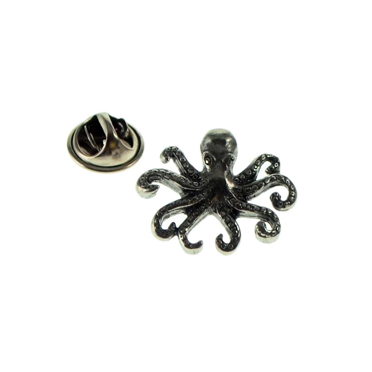 Roman Octopus Pewter Lapel Pin Badge