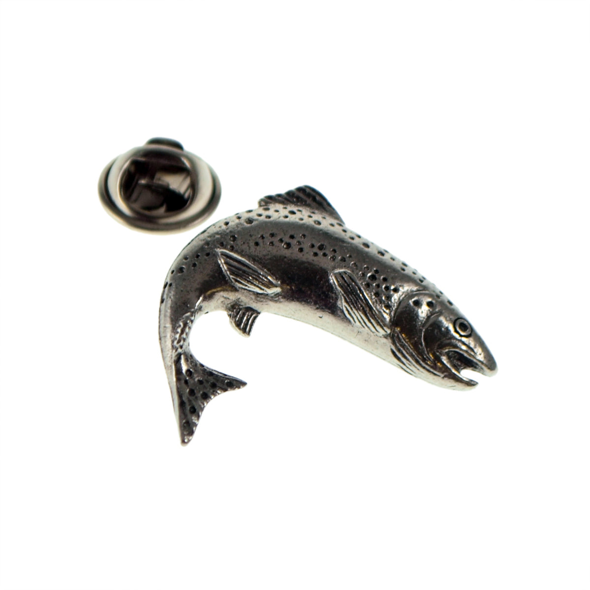 Scottish Salmon Fish Pewter Lapel Pin Badge