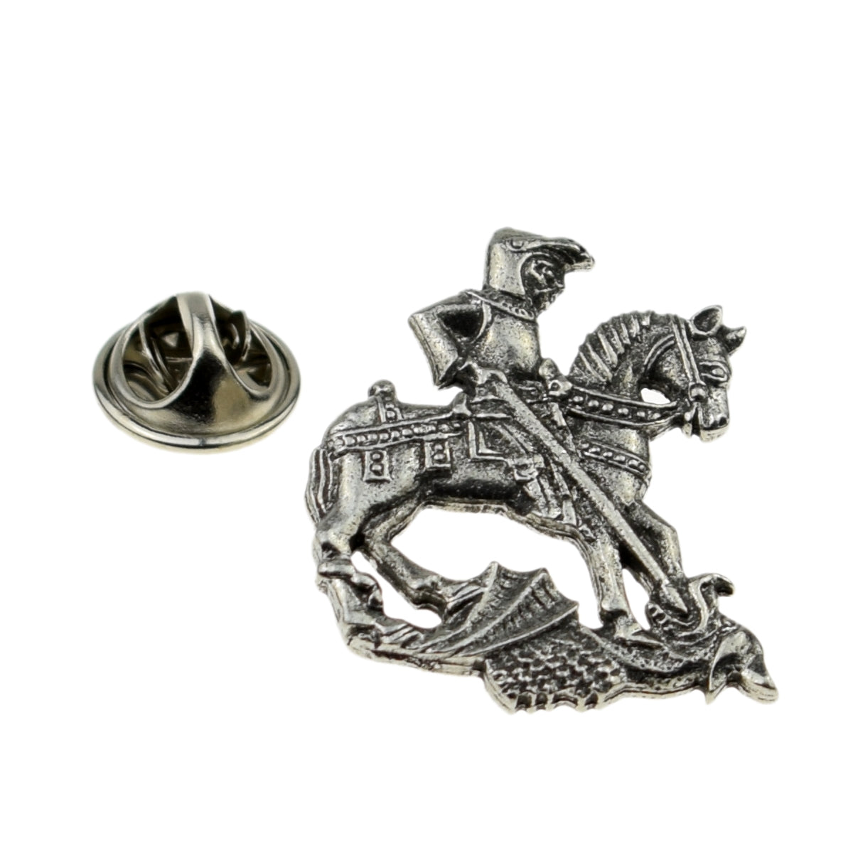 St George & the Dragon English Pewter Lapel Pin Badge