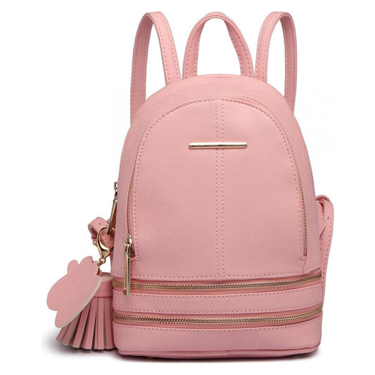 Leather Look Small Fashion Backpack Pink - Ashton and Finch