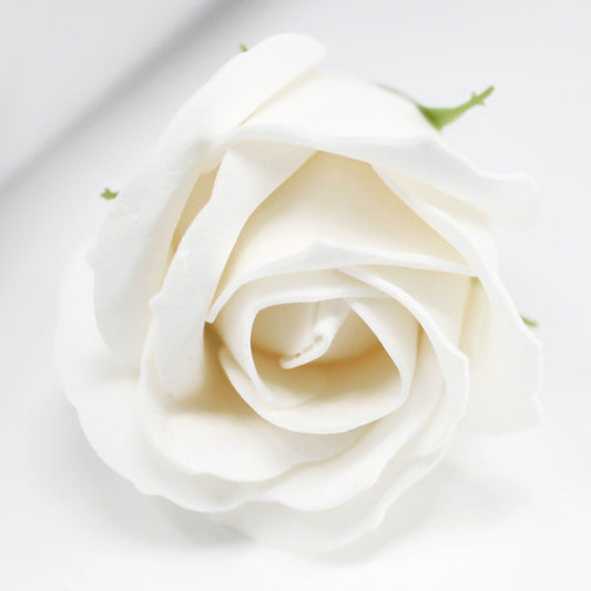 Craft Soap Flowers - Med Rose - White x 10 - Ashton and Finch