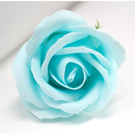 Craft Soap Flowers - Med Rose - Baby Blue x 10 - Ashton and Finch
