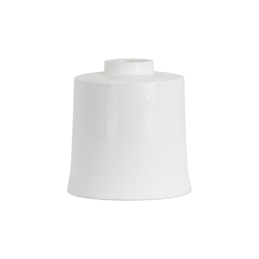 White With Grey Detail Large Cylindrical Ceramic Vase - Ashton and Finch