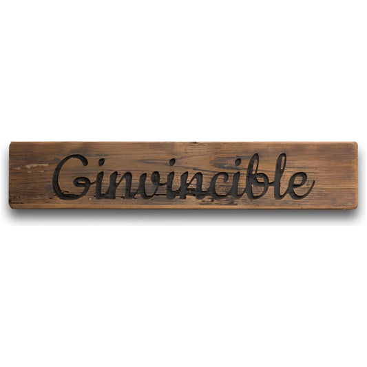 Ginvincible Rustic Wooden Message Plaque - Ashton and Finch