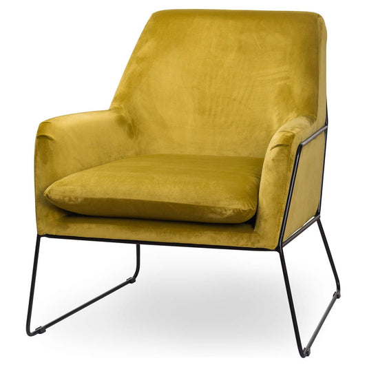 Eva Framed Mustard Velvet Club Chair - Ashton and Finch