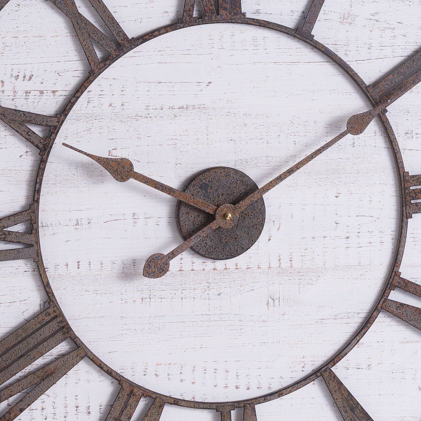 Rustic Wooden Clock With Aged Numerals And Hands - Ashton and Finch