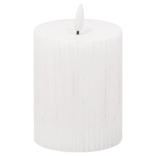 Luxe Collection Natural Glow 3x4 Textured Ribbed LED Candle - Ashton and Finch