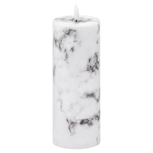 Luxe Collection Natural Glow 3x8 Marble Effect LED Candle - Ashton and Finch