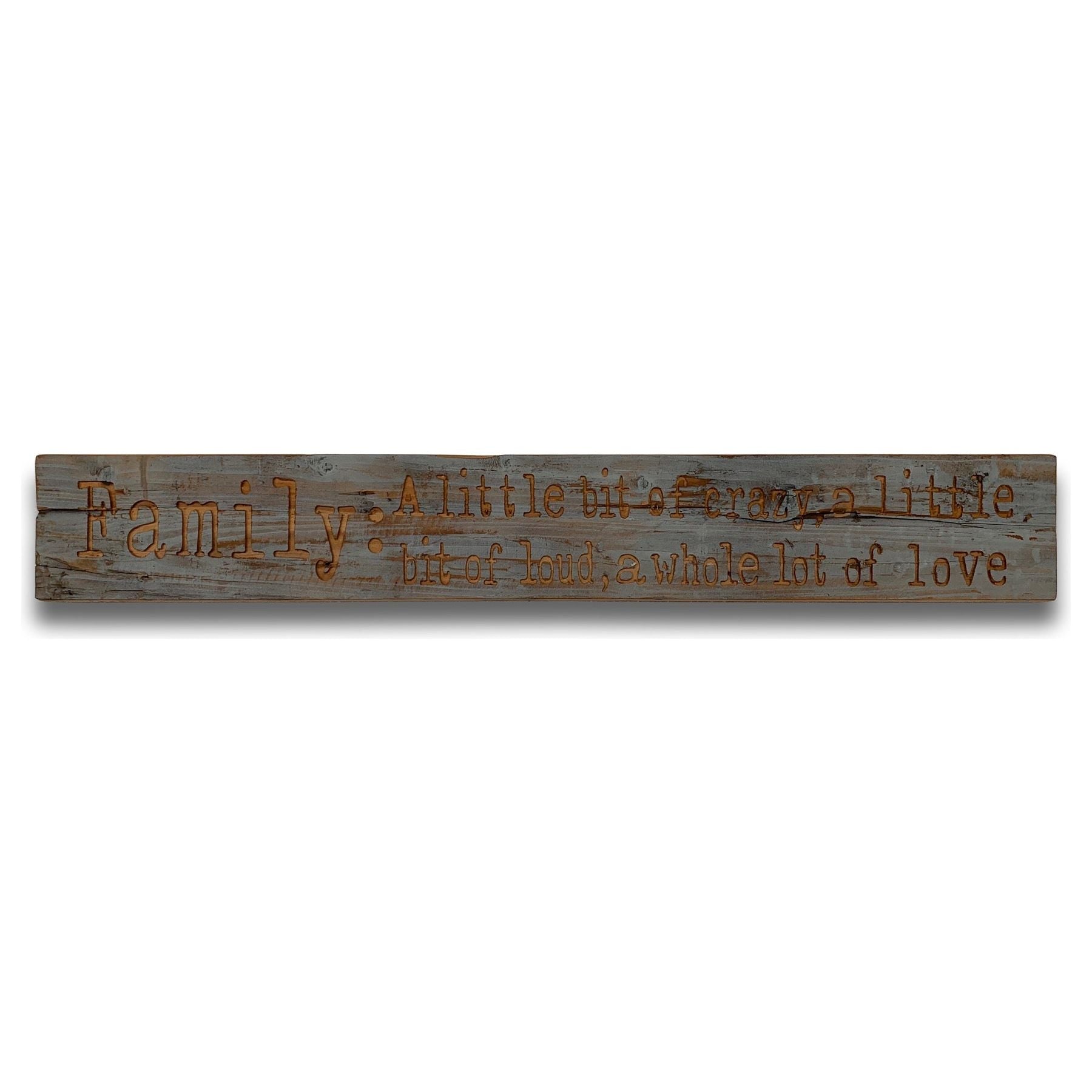 Family Large Grey Wash Wooden Message Plaque - Ashton and Finch