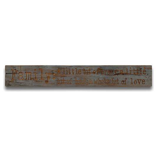Family Large Grey Wash Wooden Message Plaque - Ashton and Finch