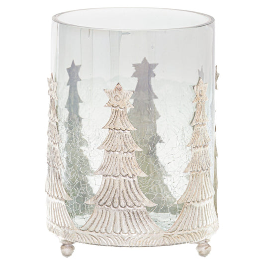 Noel Collection Medium Christmas Tree Crackled Candle Holder - Ashton and Finch