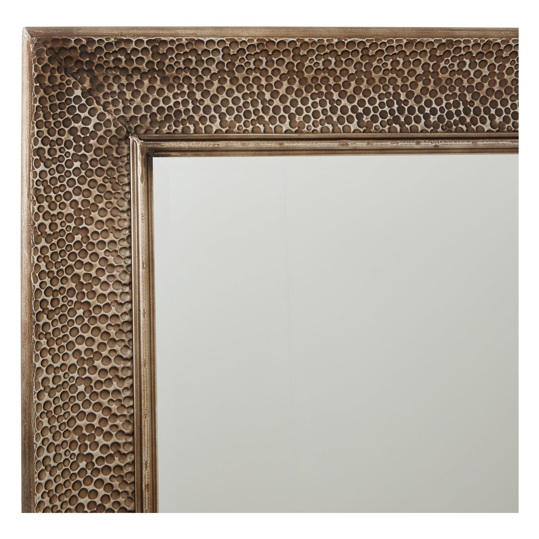 Hammered Large Rectangular Brass Wall Mirror - Ashton and Finch