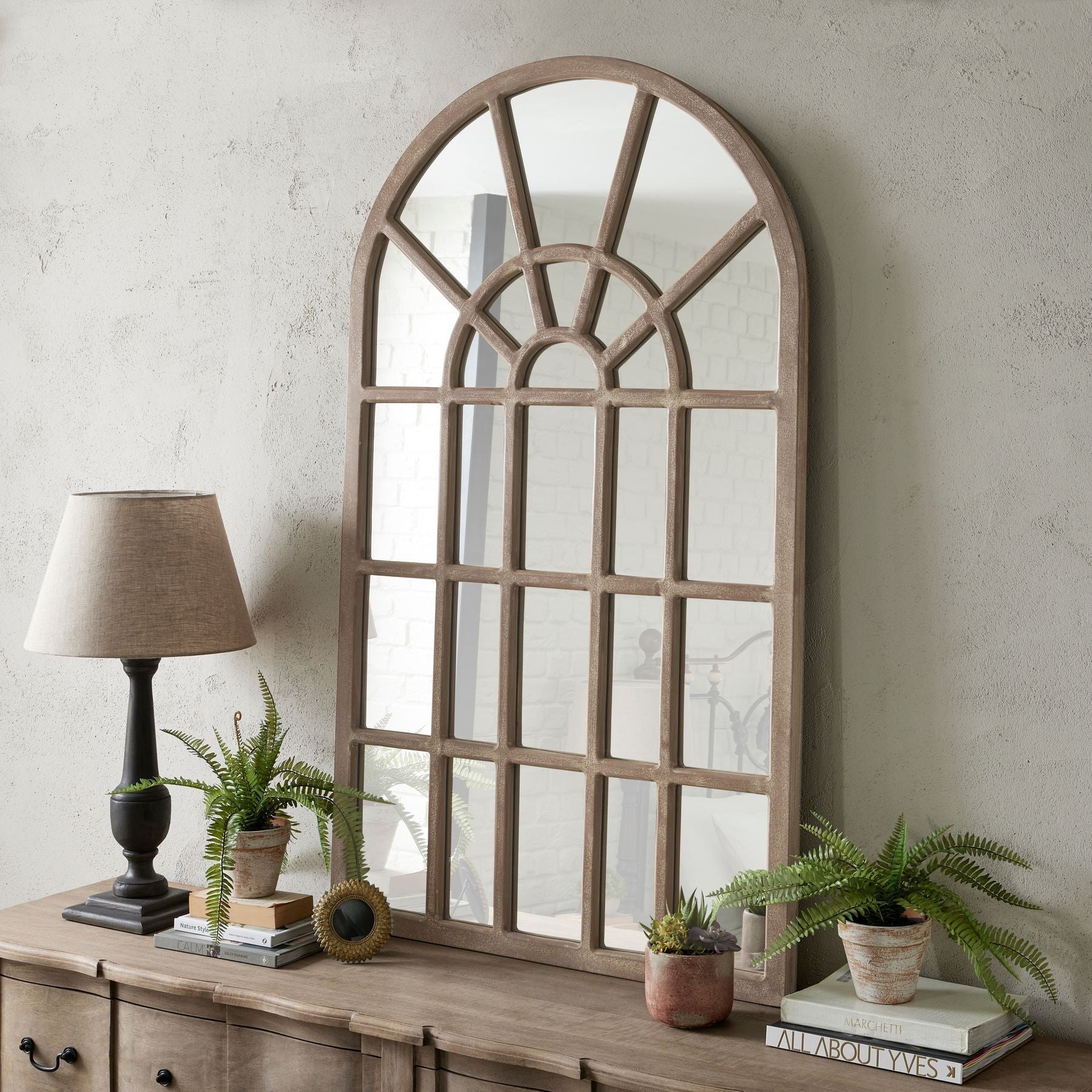 Copgrove Collection Arched Paned Wall Mirror - Ashton and Finch