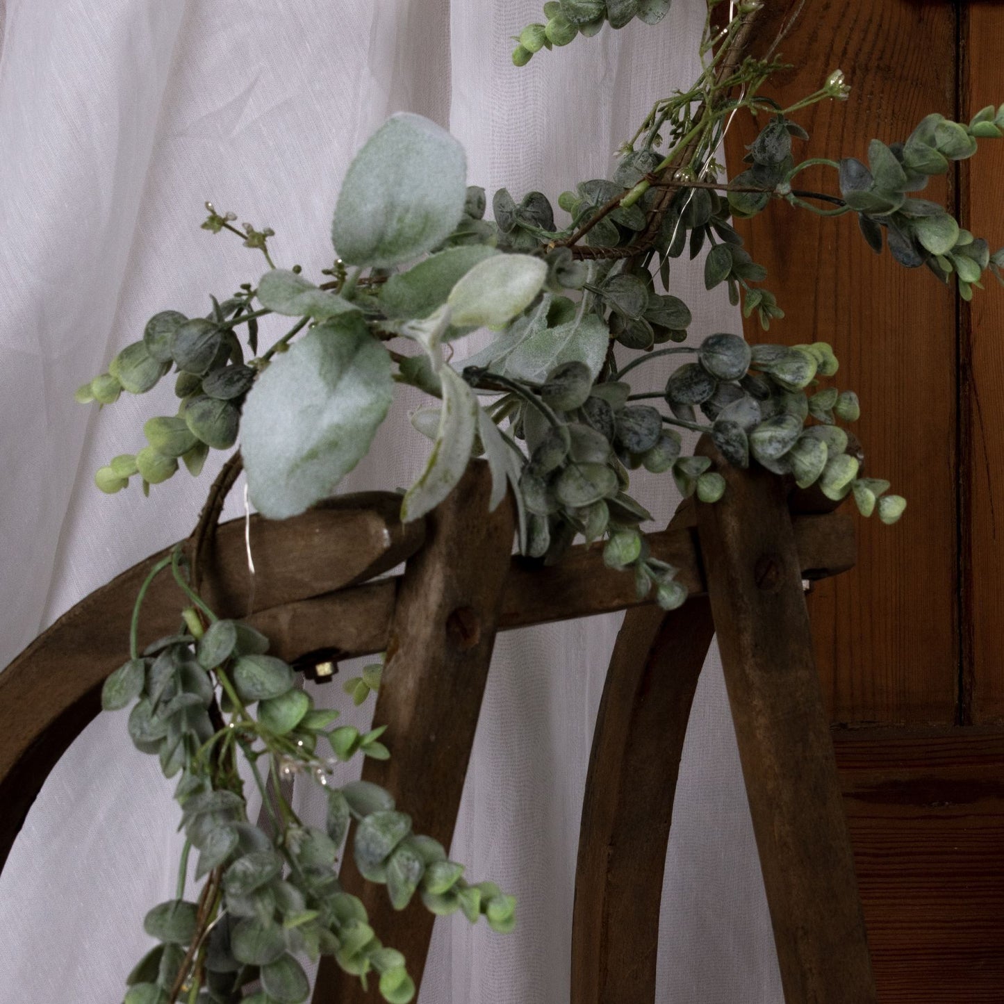 LED Winter Garland With Eucalyptus And Lambs Ear - Ashton and Finch