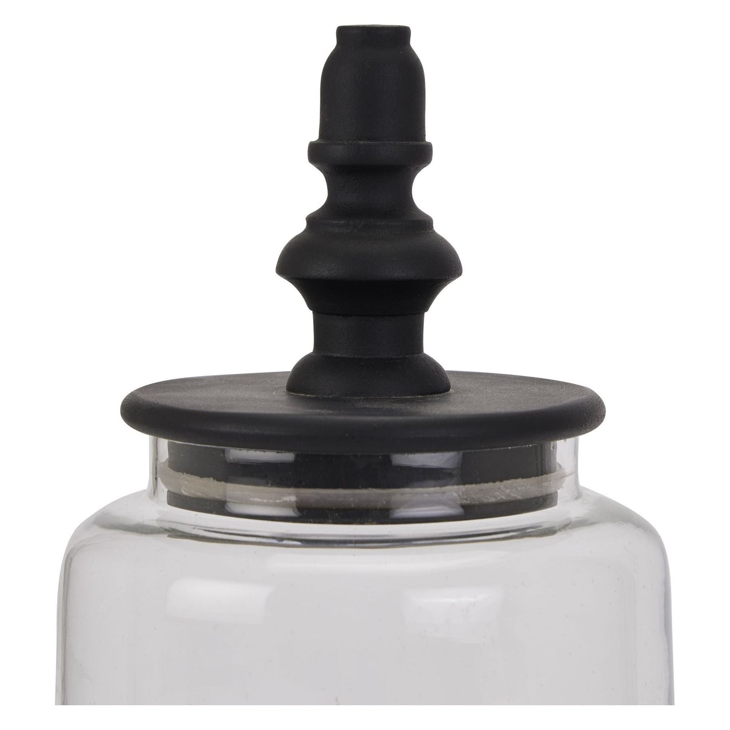 Black Finial Tall Glass Canister - Ashton and Finch