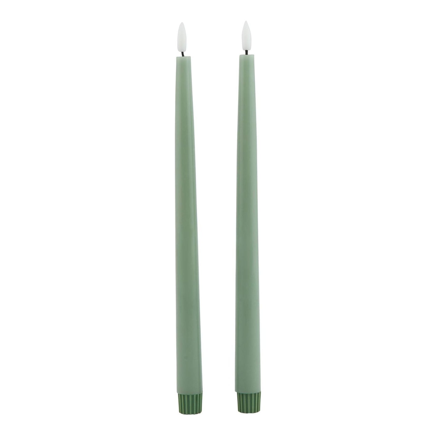 Luxe Collection S/2 Sage LED Wax Dinner Candles - Ashton and Finch