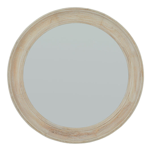Washed Wood Round Framed Mirror - Ashton and Finch