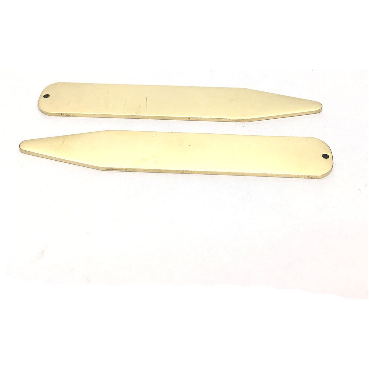 Gold Plated Collar Stiffeners Engraved and Personalised | Ashton and Finch