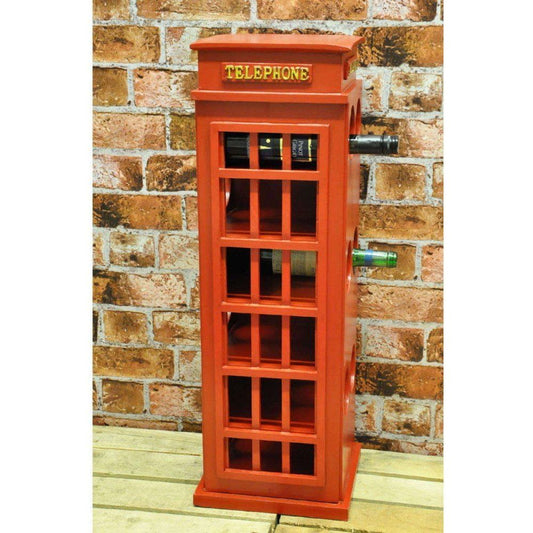 Wooden Telephone Box Wine Rack 77cm - Ashton and Finch