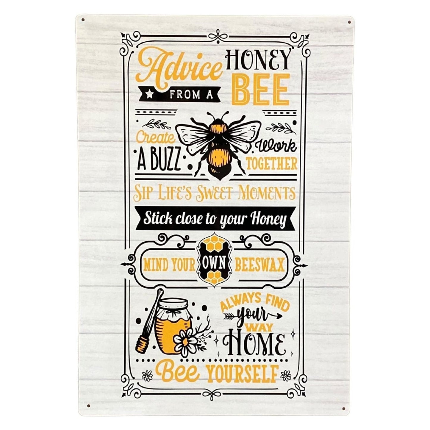 Metal Sign Plaque - Advice From A Honey Bee - Ashton and Finch