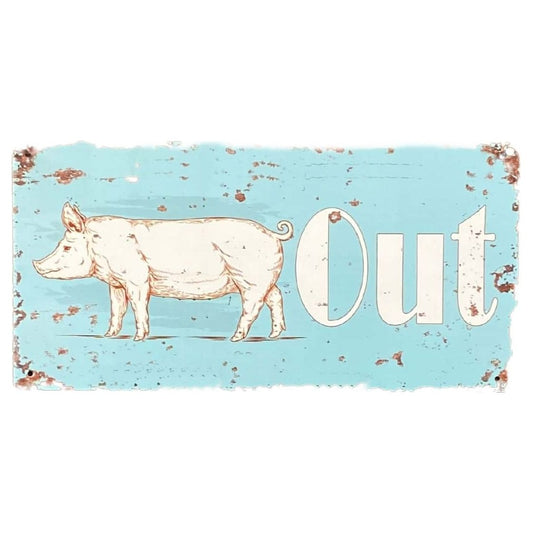 Kitchen Metal Wall Sign - Pig Out - Ashton and Finch