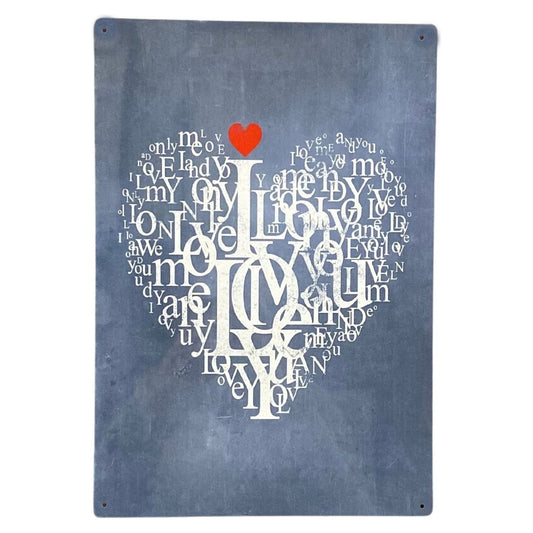 Metal Travel Wall Sign - Love Heart, Valentine - Ashton and Finch