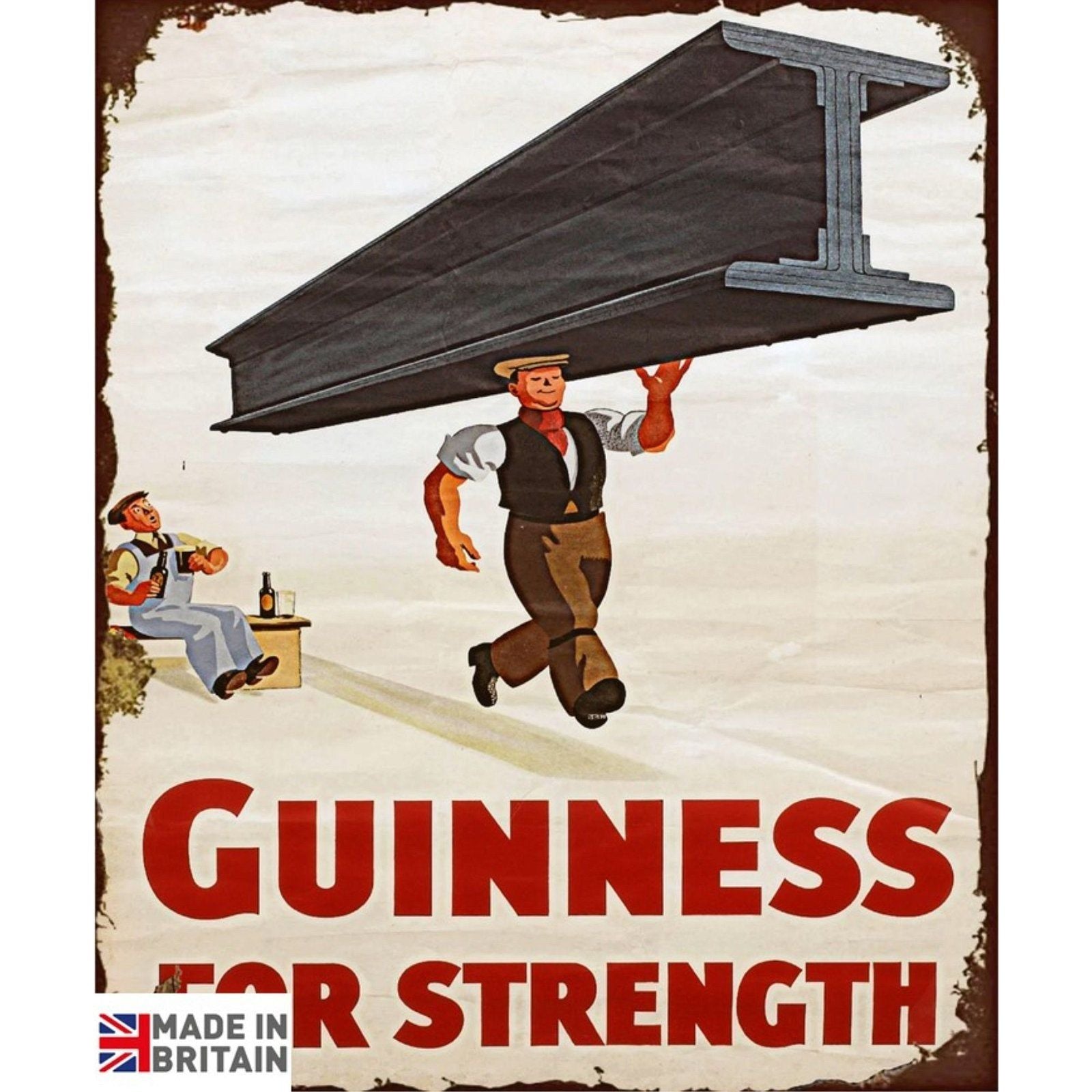 Large Metal Sign 60 x 49.5cm Guinness Beer Advert Girder - Ashton and Finch