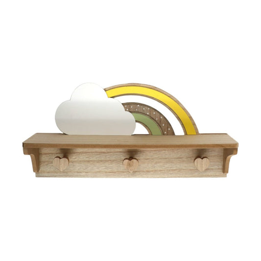 Rainbow and Cloud Shelf with Hooks - Ashton and Finch