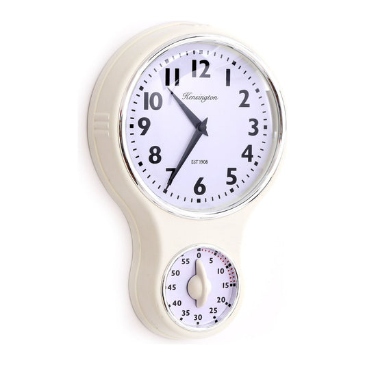 Cream Kensington Wall Clock With Timer - Ashton and Finch