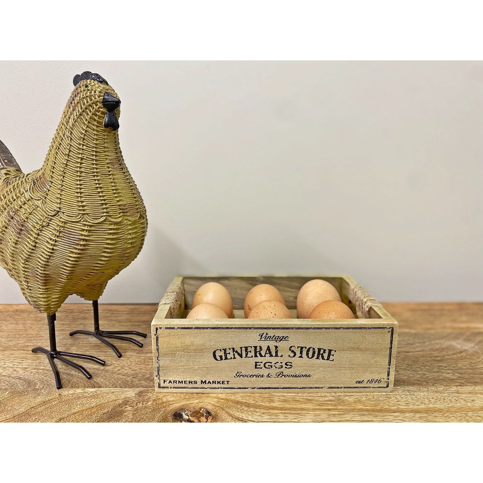 Wooden String Handle Egg Crate 19cm - Ashton and Finch