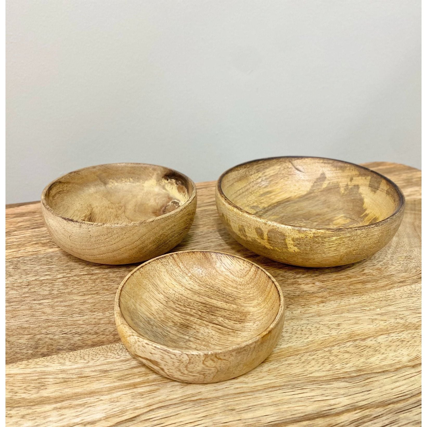 Mango Wood Round Bowls Three Piece - Ashton and Finch