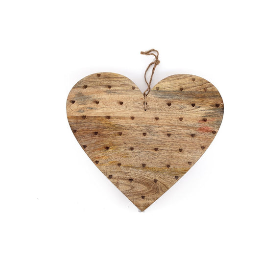 Heart Shaped Wooden Chopping Board Burnt Heart 40cm - Ashton and Finch
