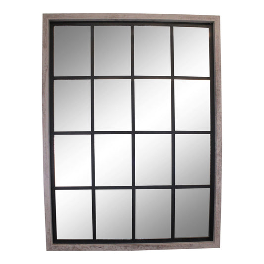 Grey Window Style Wall Mirror 60x80cm - Ashton and Finch