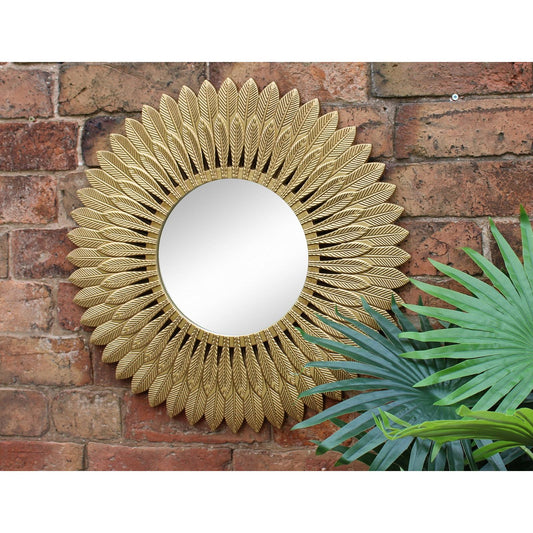 Large Gold Feather Design Mirror - Ashton and Finch