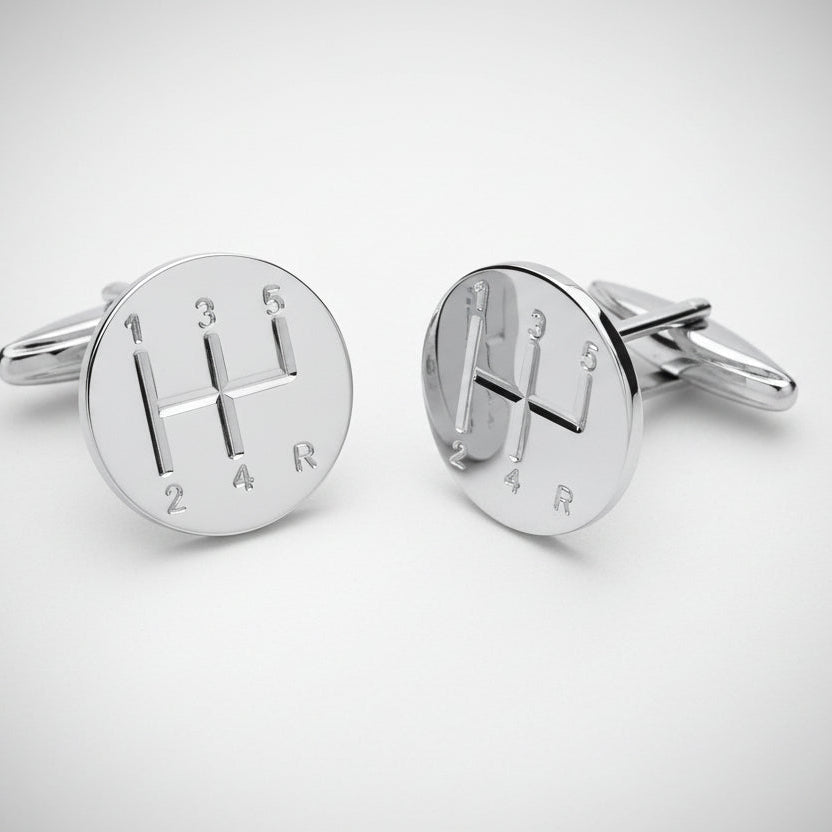 Sterling Silver Car Gear Stick Cufflinks | Ashton and Finch