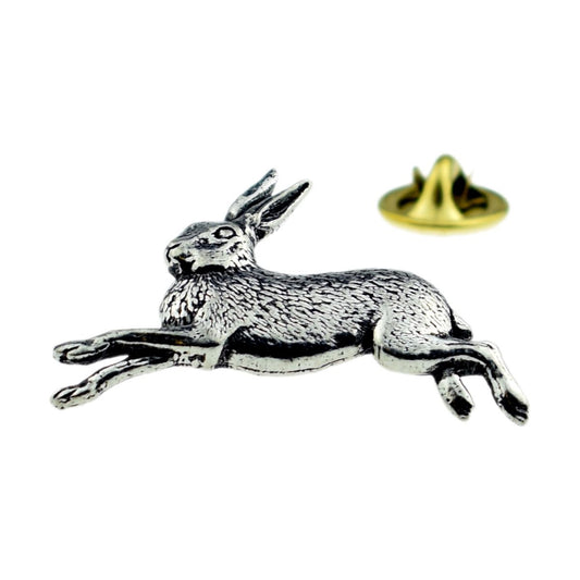 Hare (Rabbit) Pewter Lapel Pin Badge - Ashton and Finch