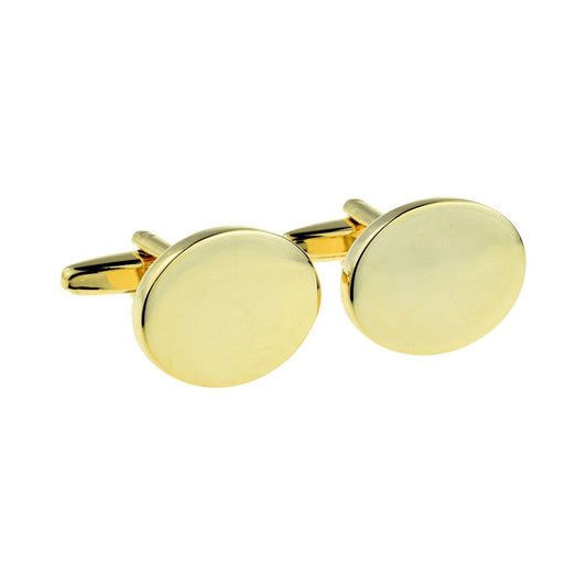 Engraved Deluxe Gold Oval Cufflinks - Ashton and Finch