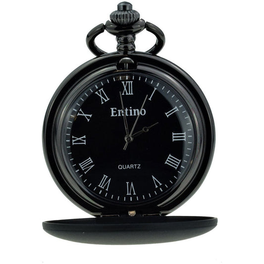 Matt Black Budget Pocket Watch Engraved and Personalised - Ashton and Finch