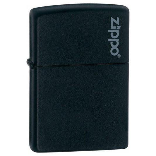 Zippo Black Matte With Zippo Logo Engraved and Personalised - Ashton and Finch