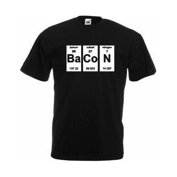 Periodic Table Bacon Design Black T Shirt - Ashton and Finch