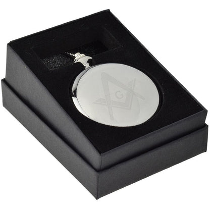 Masonic With or Without G Design Engraved Silver Pocket Watch in Gift Box - Ashton and Finch