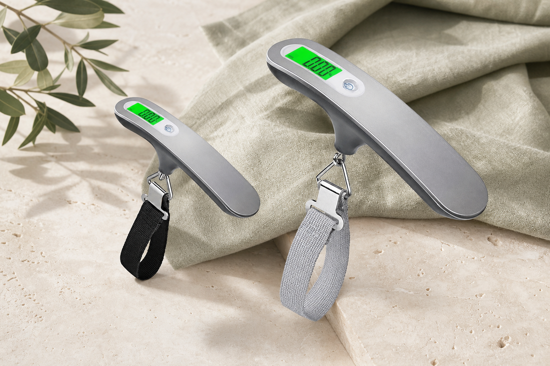 Digital Luggage Scale in a themed gift-guide setting