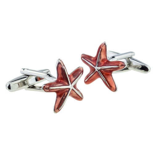 Orange Starfish Cufflinks