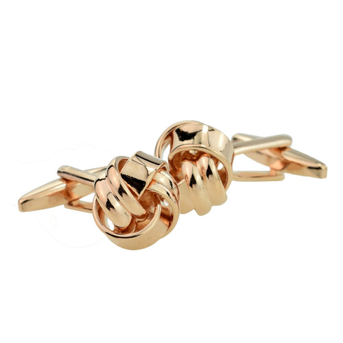 Rose Gold Finish Knot Style Cufflinks