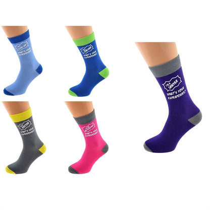 Two Tone Unisex Socks Any Job Made What’s Your Super Power| Ashton and Finch