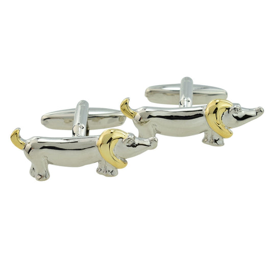 Two Tone Sausage Dog Cufflinks Dachshund Cufflinks | Ashton and Finch